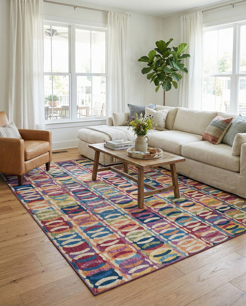 Urban Terrace Collection Area Rug -  Boardwalk Rectangle Multi  lifestyle 22
