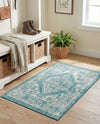 Patio Heritage Collection Area Rug -  Augusta (Aqua) Rectangle Aqua  lifestyle 25