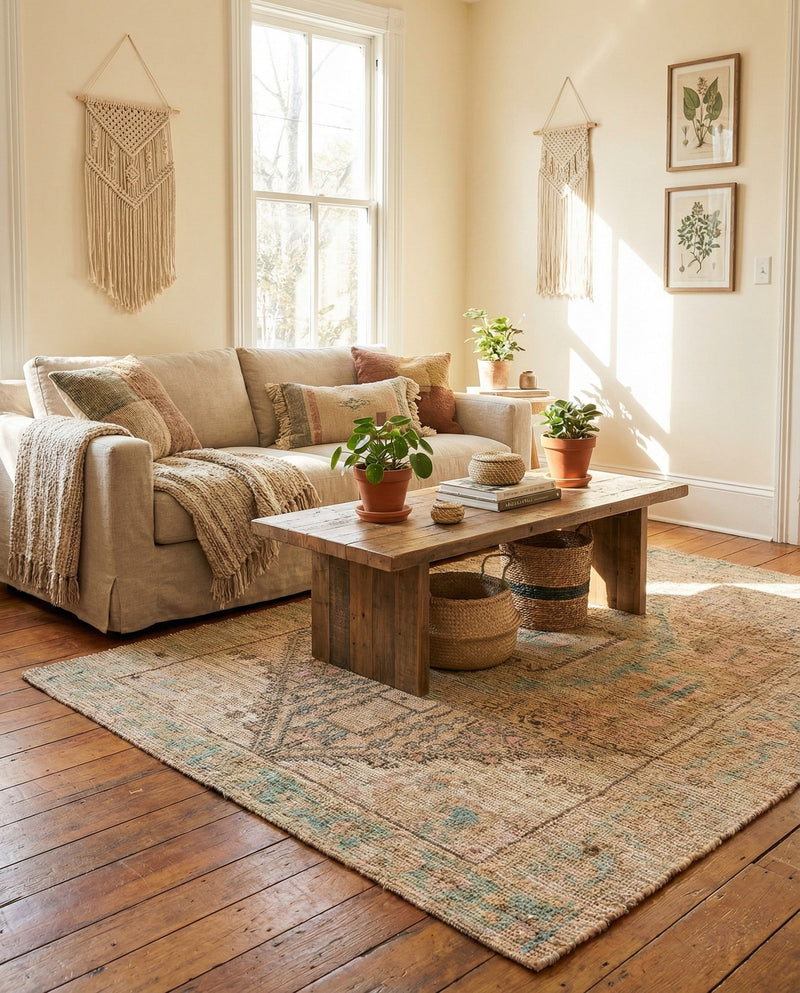 Savannah Threads Collection Area Rug -  Mojave Rectangle Khaki and Ivory  lifestyle 12