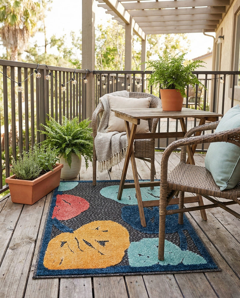 Caribbean Terrace Collection Area Rug -  Grenada Rectangle Charcoal  lifestyle 22