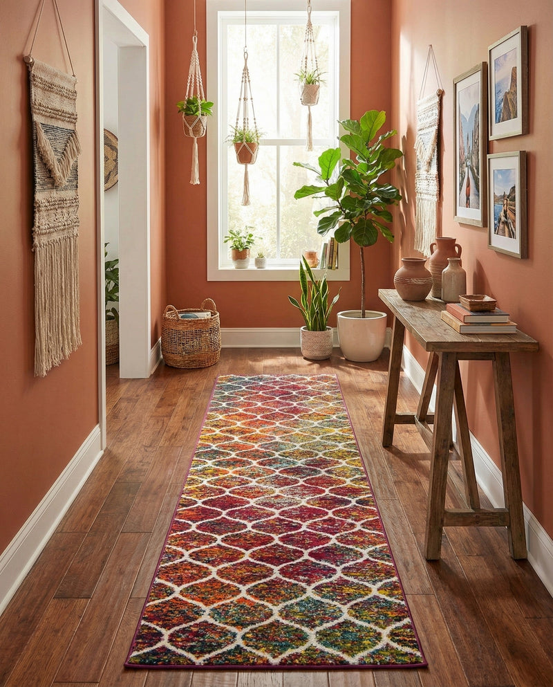 Trellis Mosaic Collection Area Rug -  Pergolatown (Multi) Runner Multi  lifestyle 47
