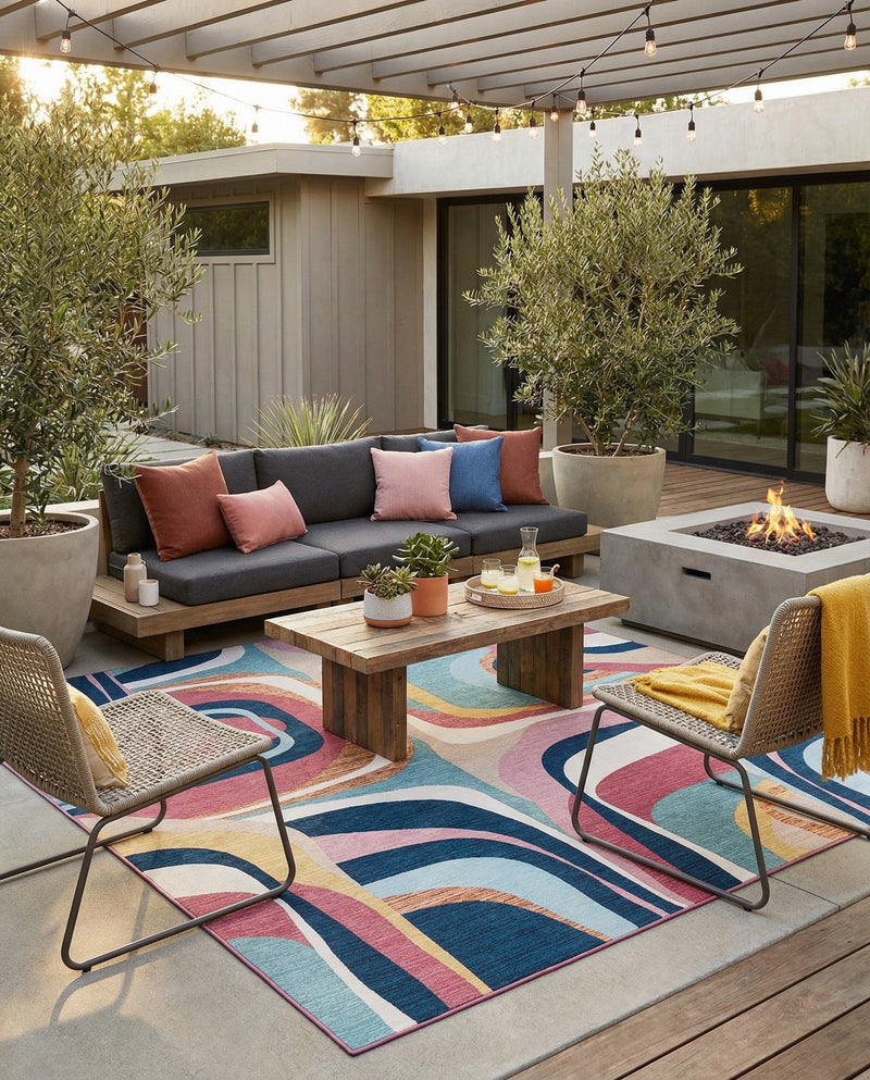 Urban Terrace Collection Area Rug - Venice Rectangle Multi  lifestyle 22
