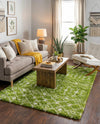 Berber Lattice Shag Collection Area Rug - Atlas (Green) Rectangle Green  lifestyle 6