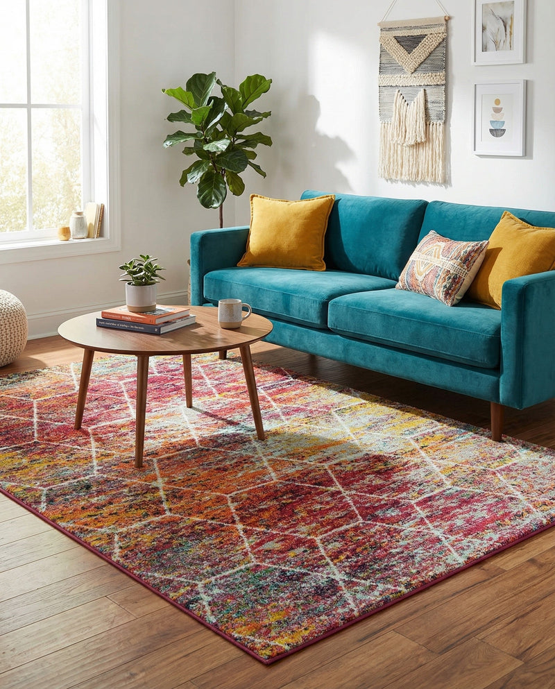 Trellis Mosaic Collection Area Rug - Arborville (Multi) Rectangle Multi  lifestyle 9