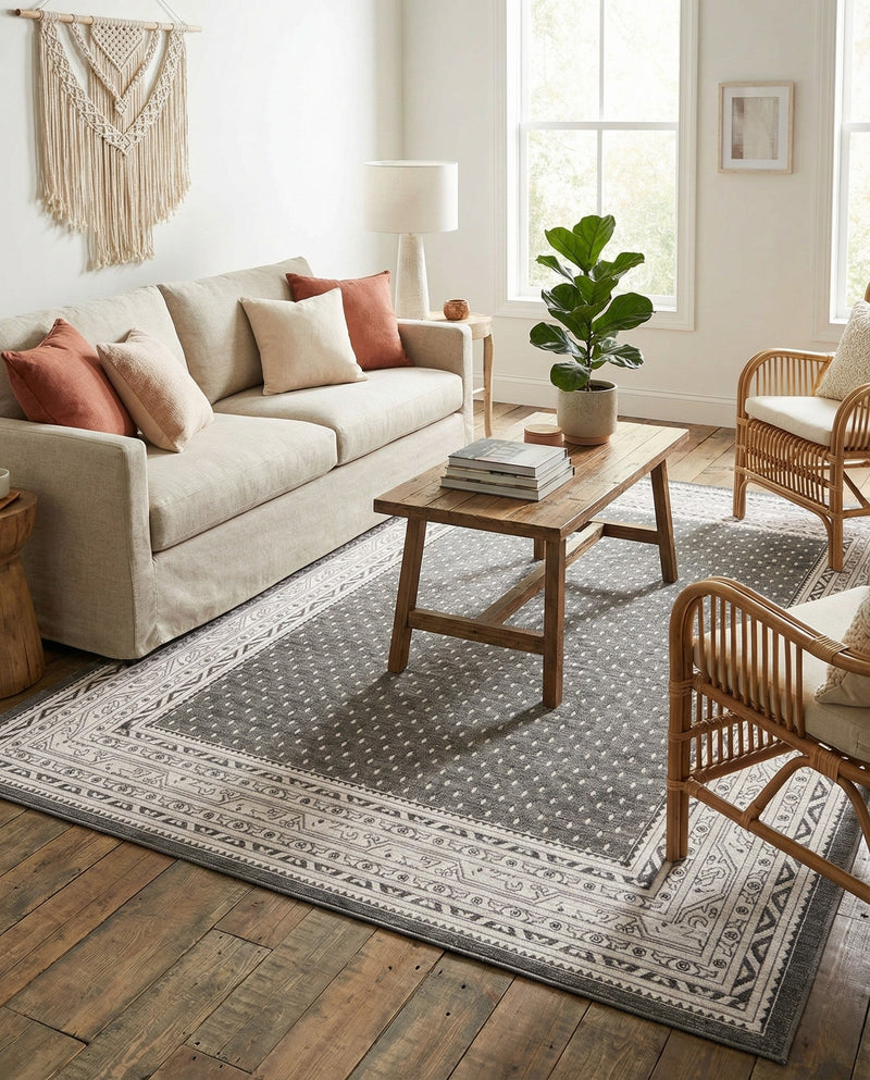 Soho Elegance Collection Area Rug -  Mercer (Gray) Rectangle Gray  lifestyle 24