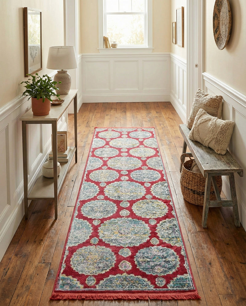 Arcadia Rugs Collection Area Rug -  Atlantis (Red) Runner Red  lifestyle 77