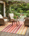 Seaside Stripes Collection Area Rug -  Coral Rectangle Peach and Salmon  lifestyle 36