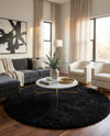 Eternal Plush Oasis Collection Area Rug -  Tranquility (Onyx Black) Round Onyx Black  lifestyle 26