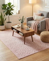 Garden Lattice Charm Collection Area Rug - Arbor (Pink) Rectangle Pink  lifestyle 15