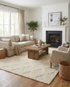 Trellis Wool Collection Area Rug - Vineyard Rectangle Ivory  lifestyle 10