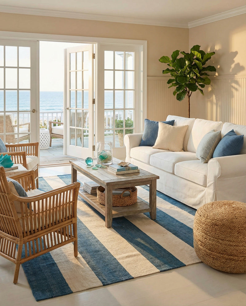 Martha's Vineyard Blueprints Collection Area Rug - Edgartown Rectangle Sky blue  lifestyle 69
