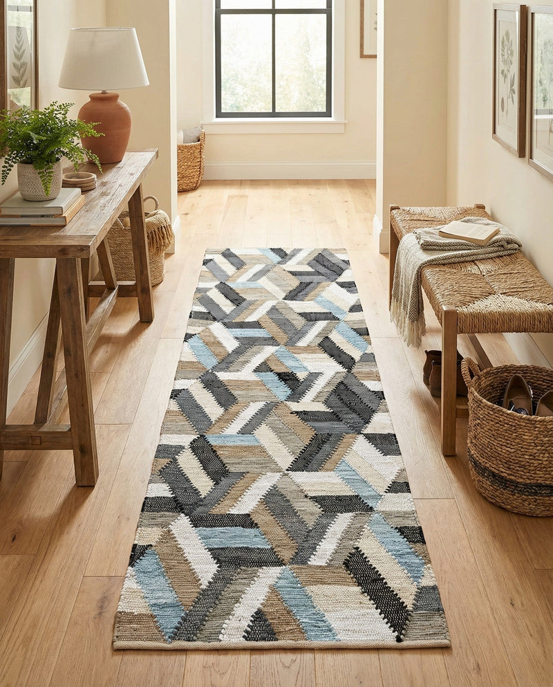 Thar Cotton Collection Area Rug -  Cochin Runner Blue  lifestyle 29