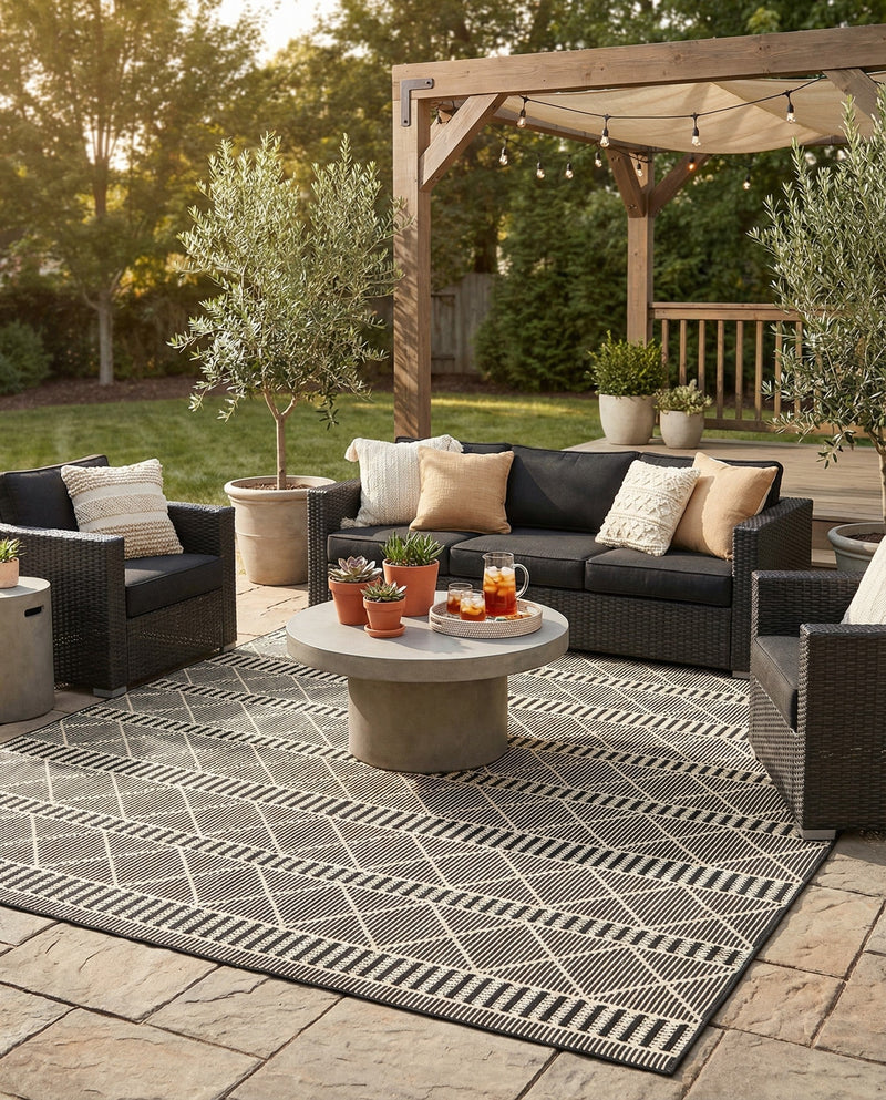 Savannah Pergola Collection Area Rug -  Glade Rectangle Black  lifestyle 22