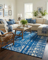 Brighton Stripes Collection Area Rug - Sussex (Navy Blue) Rectangle Navy Blue  lifestyle 18