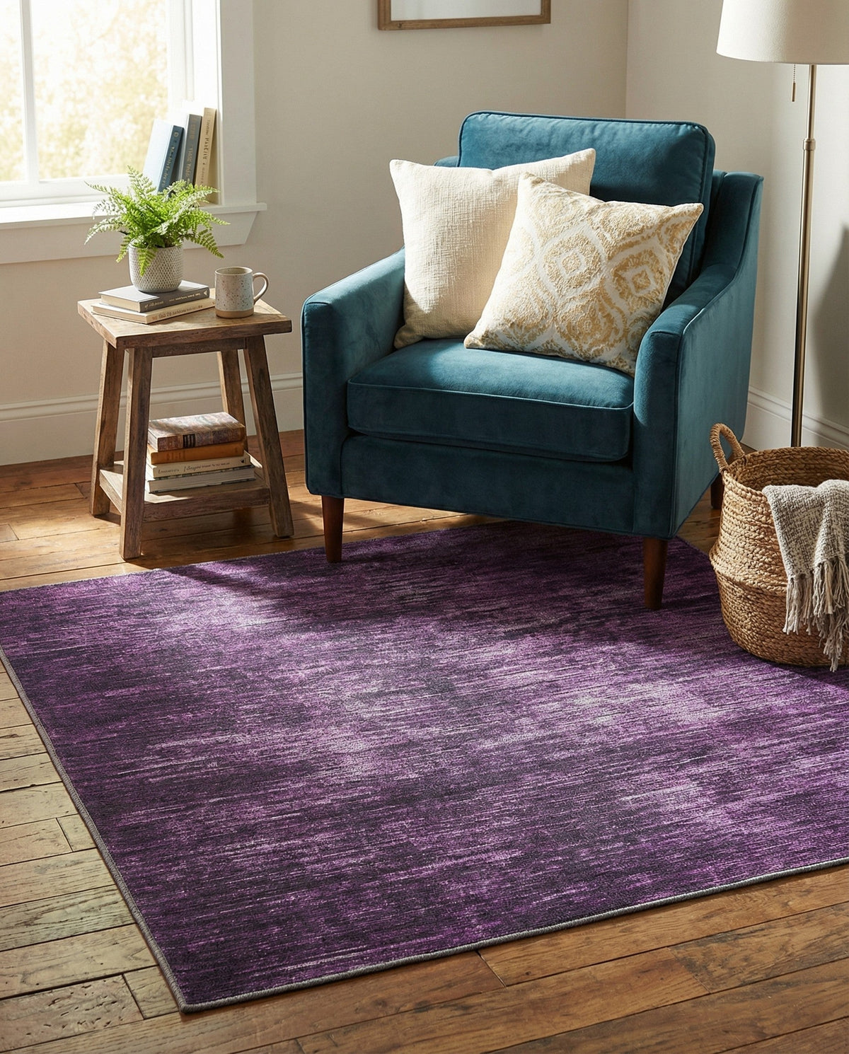 Sahara Essence Collection Area Rug - Oasis (Purple) Square Purple  lifestyle 93