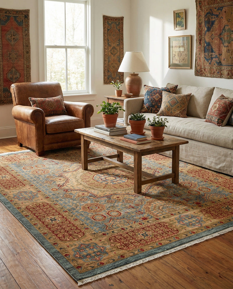 Ottoman Elegance Collection Area Rug -  Ephesus Rectangle Light Blue  lifestyle 40