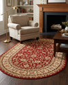 Jaipur Elegance Collection Area Rug -  Nahargarh (Red) Oval Red  lifestyle 83