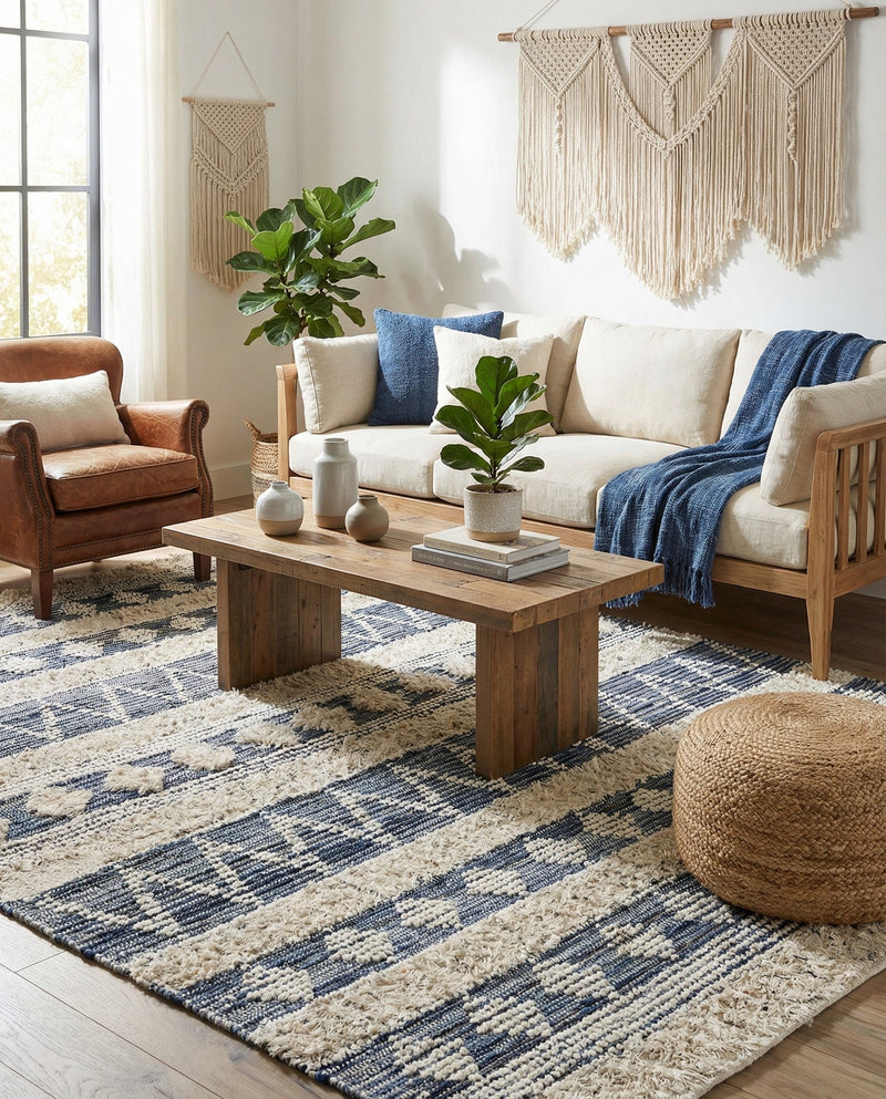 Cotton Punjab Passage Collection Area Rug - Amritsar Rectangle Ivory  lifestyle 10