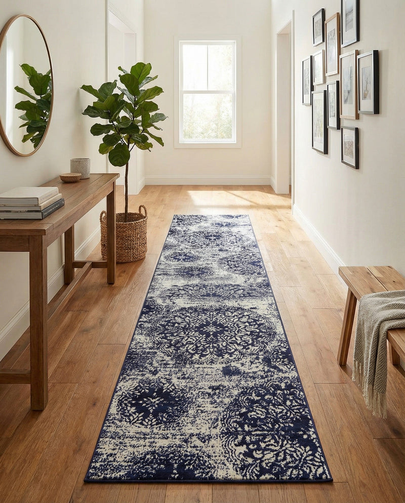 Riviera Elegance Collection Area Rug -  Monaco (Navy Blue) Runner Navy Blue  lifestyle 53