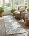 Mediterranean Lattice Collection Area Rug - Santorini (Gray) Runner Gray  lifestyle 50