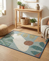 Coastal Terrace Collection Area Rug -  Boardwalk Rectangle Blue  lifestyle 4