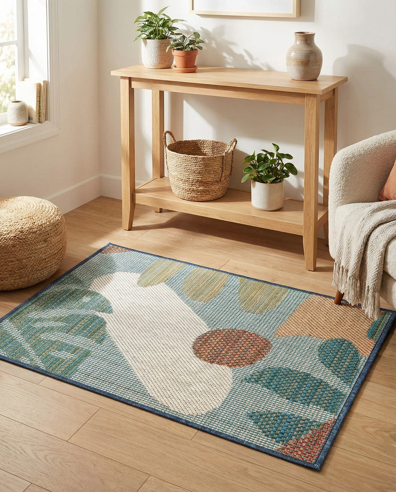 Coastal Terrace Collection Area Rug -  Boardwalk Rectangle Blue  lifestyle 4