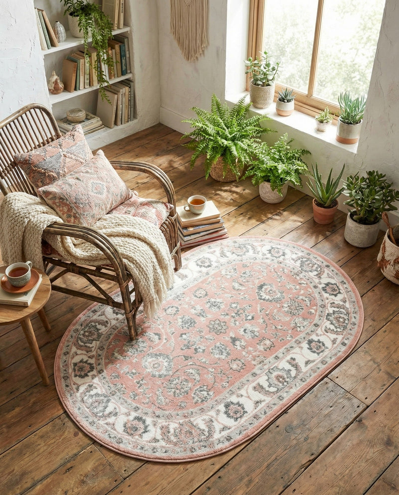 Adriana Terrace Collection Area Rug -  Positano (Rose) Oval Rose  lifestyle 58