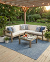 Seaside Serenity Collection Area Rug - Veranda (Blue) Rectangle Blue  lifestyle 33