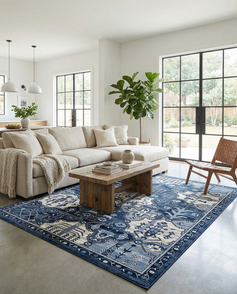 Horizon Collection Area Rug - Dawn Rectangle Blue  lifestyle 38