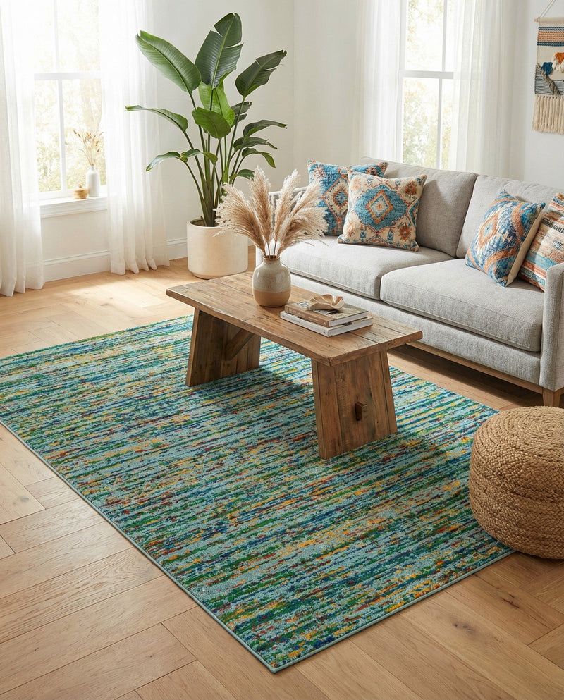 Caribbean Cove Collection Area Rug -  Lucia Rectangle Aqua  lifestyle 43