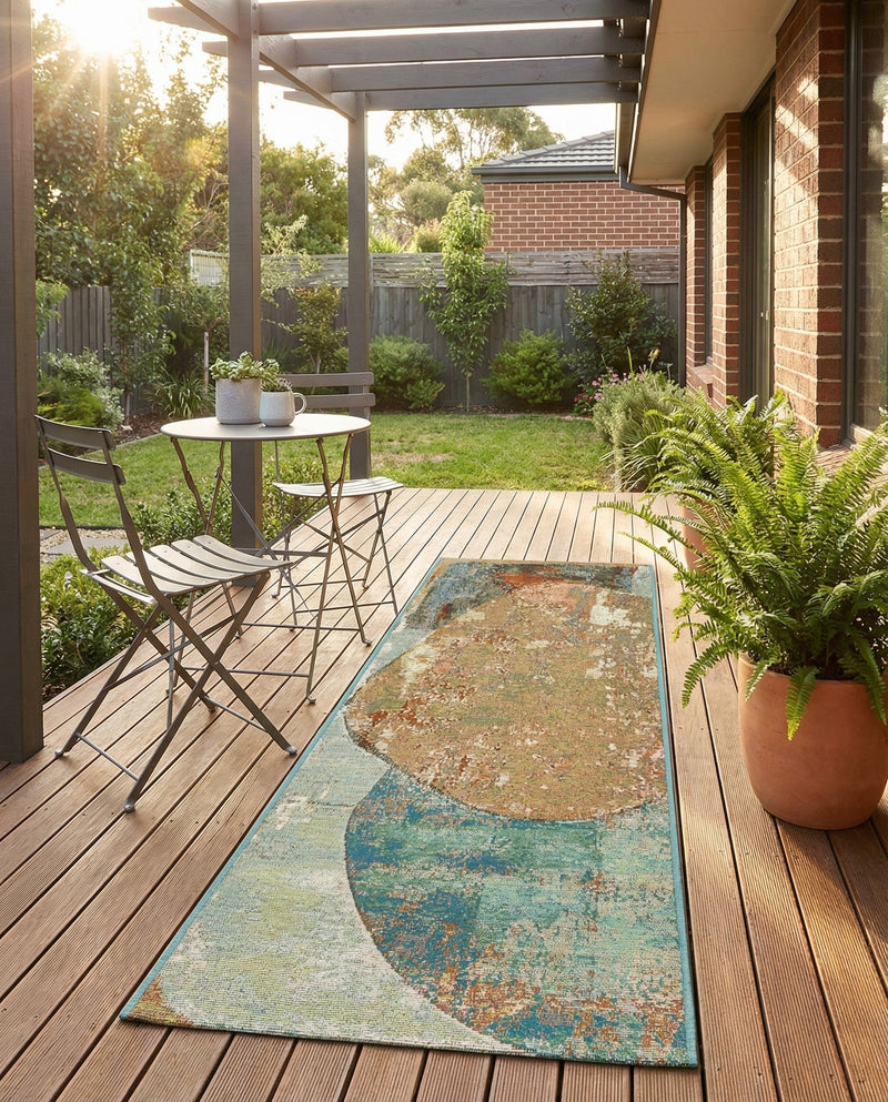 Urban Terrace Collection Area Rug -  Portico Runner Multi  lifestyle 69