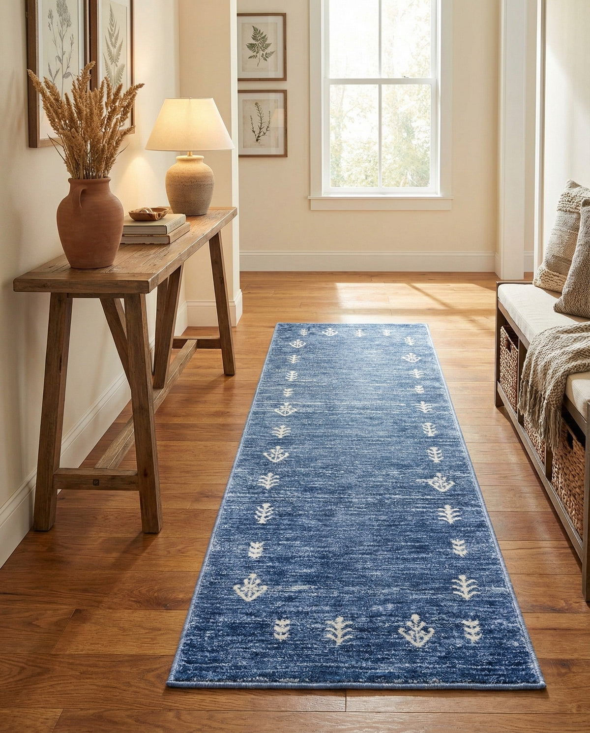 Zagros Shades Collection Area Rug -  Yasuj Runner Navy Blue  lifestyle 101