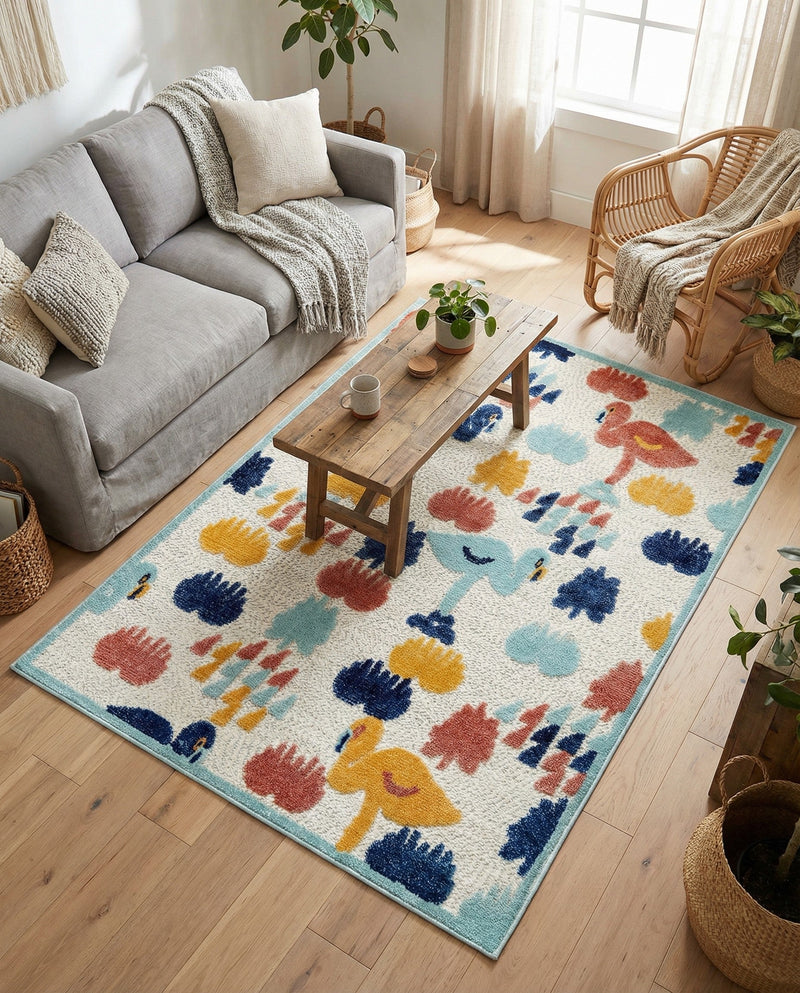 Caribbean Terrace Collection Area Rug -  StLucia Rectangle White  lifestyle 9