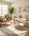 Tribal Terrace Treasures Collection Area Rug -  Incan Isle (Light Gray) Round Light Gray  lifestyle 36