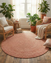 Highland Woven Jute Collection Area Rug - Glenmore (Rust Red) Round Rust Red  lifestyle 52