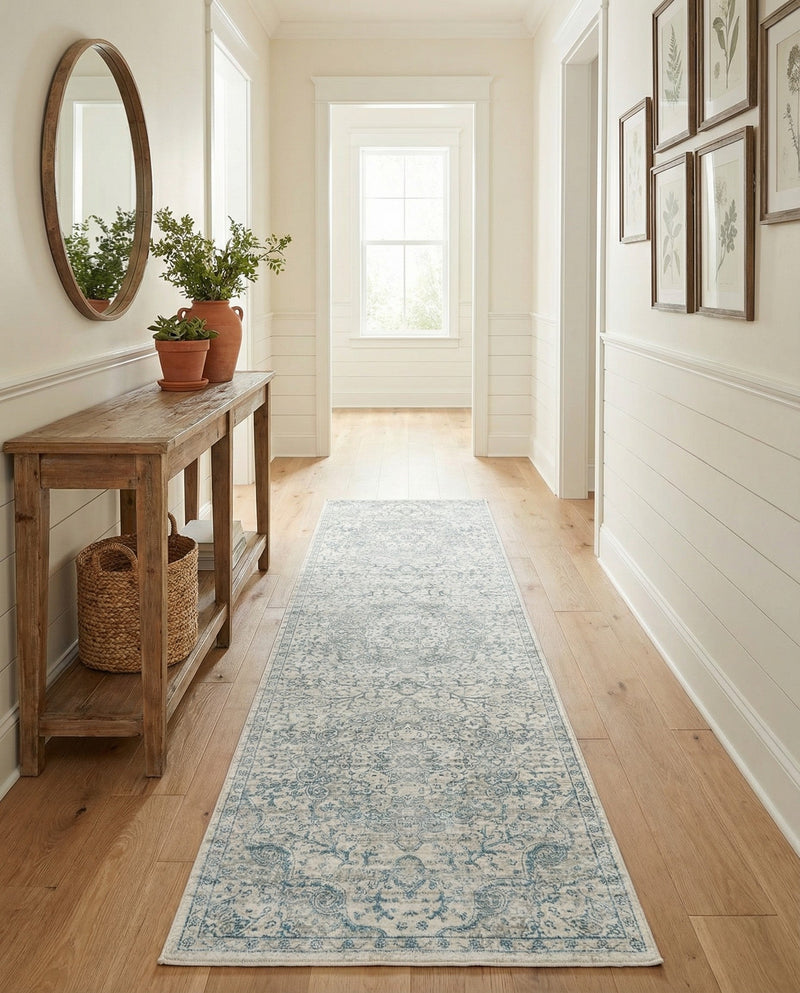 Coastal Haven Collection Area Rug - Seabreeze (Gray) Runner Gray  lifestyle 61