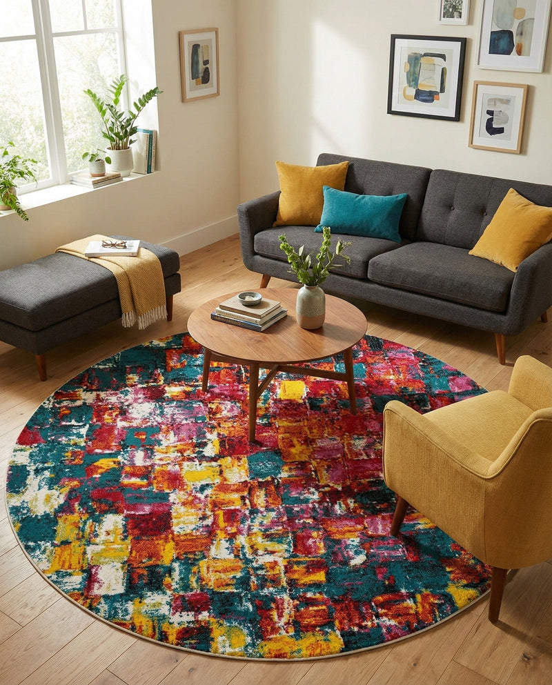 Venetian Elegance Collection Area Rug -  Sant'Erasmo Round Multi  lifestyle 33