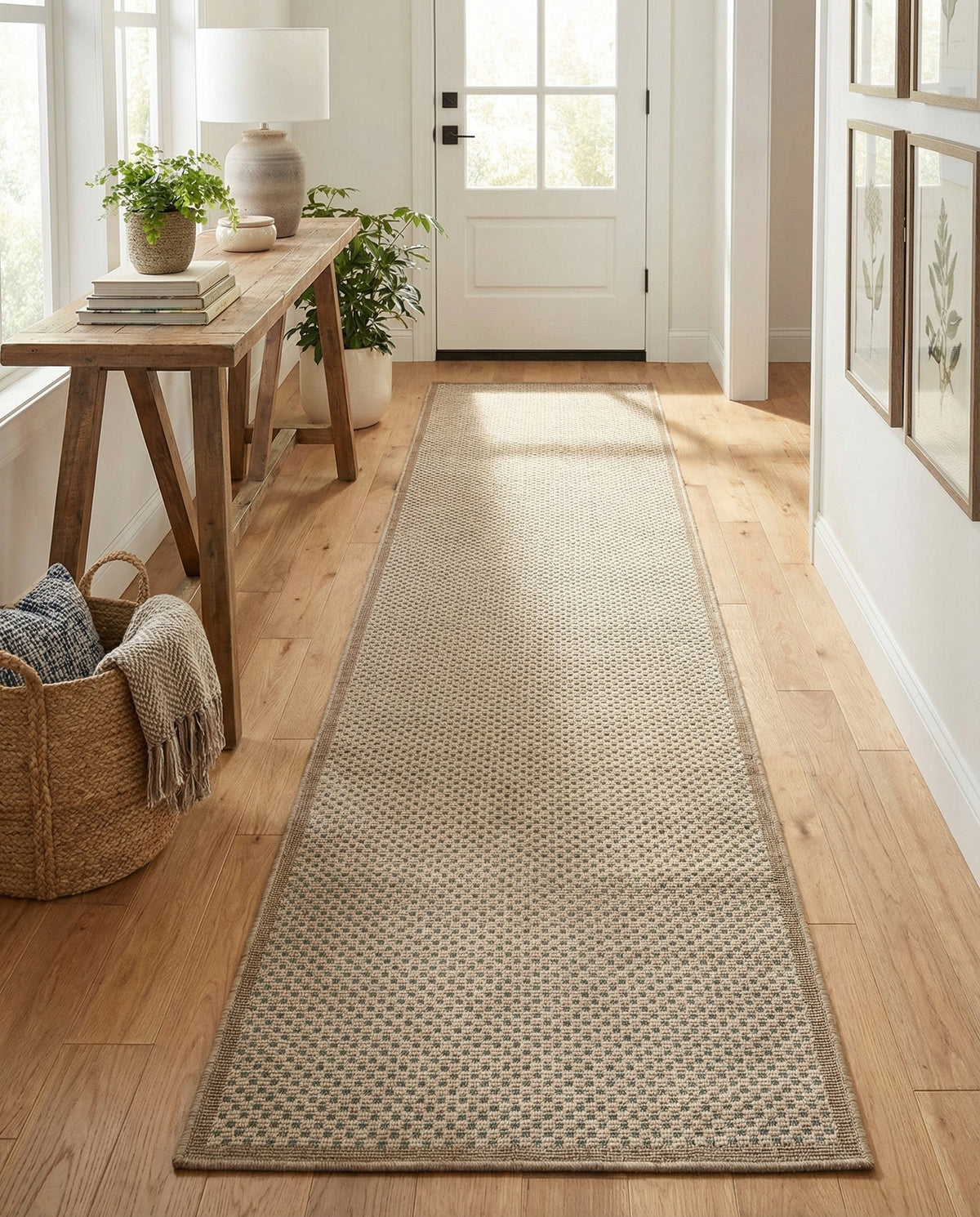 Terrace Fringe Collection Area Rug - Patio Runner Beige  lifestyle 116