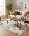 Jewel Oasis Collection Area Rug -  Opaline Rectangle White Navy  lifestyle 5
