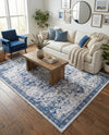 Baroque Era Collection Area Rug - Versailles (Gray Blue) Rectangle Gray Blue  lifestyle 13