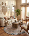 Osian Looms Collection Area Rug - Kathmandu Oval Multi White  lifestyle 13
