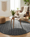 Garden Lattice Charm Collection Area Rug - Arbor (Charcoal) Round Charcoal  lifestyle 52