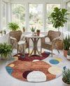 Aegean Elegance Washables Collection Area Rug -  Crete Round Multi  lifestyle 48