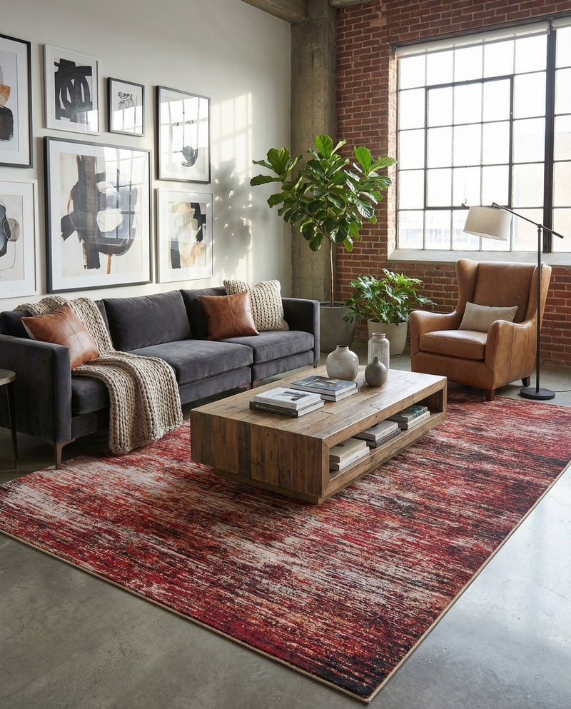 Sahara Essence Collection Area Rug - Oasis (Rust Red) Rectangle Rust Red  lifestyle 20