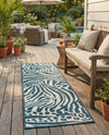 Savannah Escape Collection Area Rug -  Masai Runner Navy Blue and Ivory  lifestyle 63