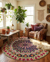 Venetian Tapestry Collection Area Rug -  Burano Round Multi  lifestyle 51