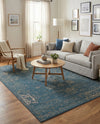 Riviera Elegance Collection Area Rug - Antibes (Blue) Rectangle Blue  lifestyle 25