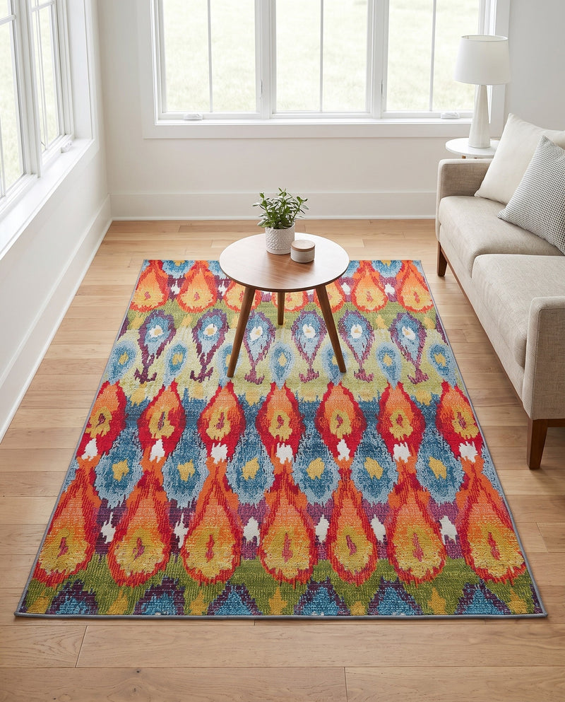 Urban Terrace Collection Area Rug -  Compass Rectangle Multi  lifestyle 39