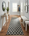 Lattice Gardens Collection Area Rug -  Bloomfield (Black) Runner Black  lifestyle 76