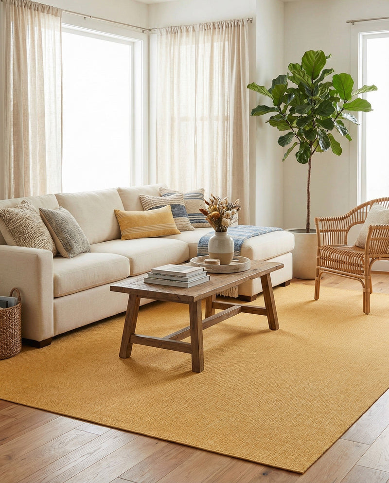 Seaside Serenity Collection Area Rug - Veranda (Corn Harvest Yellow) Rectangle Corn Harvest Yellow  lifestyle 15